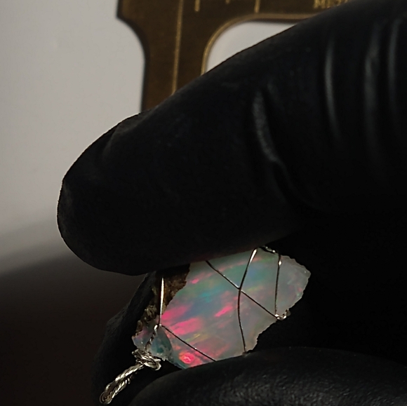 Unique Natural Opal Pendant 925 - Picture 5 of 9